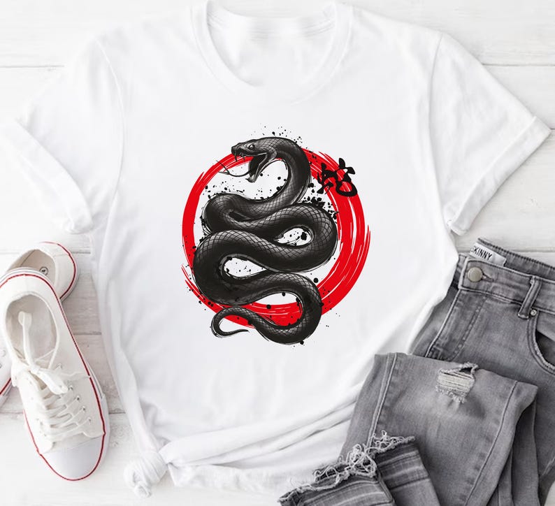 Year of the Snake Short Sleeve T-Shirt, Chinese New Year 2025 Shirt