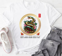 Year of the Snake Short Sleeve T-Shirt, Chinese New Year 2025 Shirt