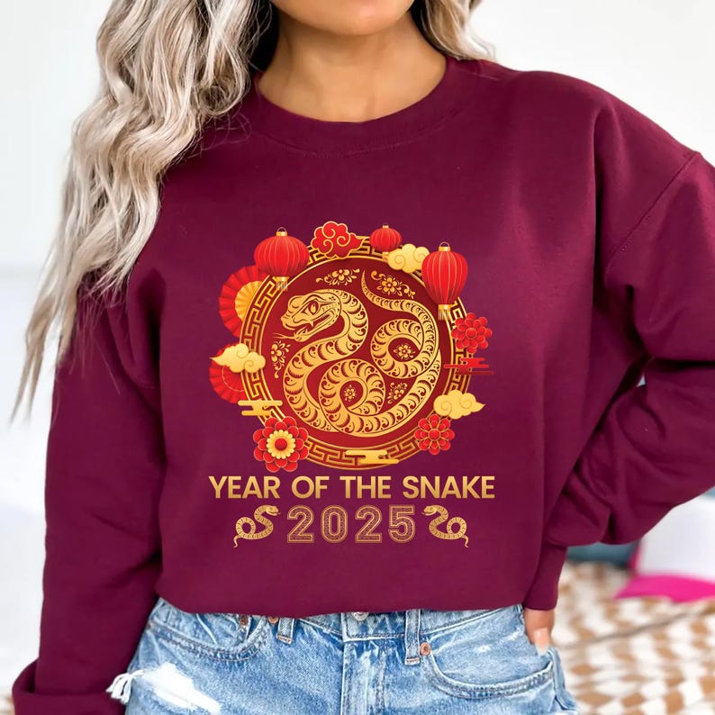 Year of the Snake Sweatshirt, 2025 Chinese New Year Sweatshirt