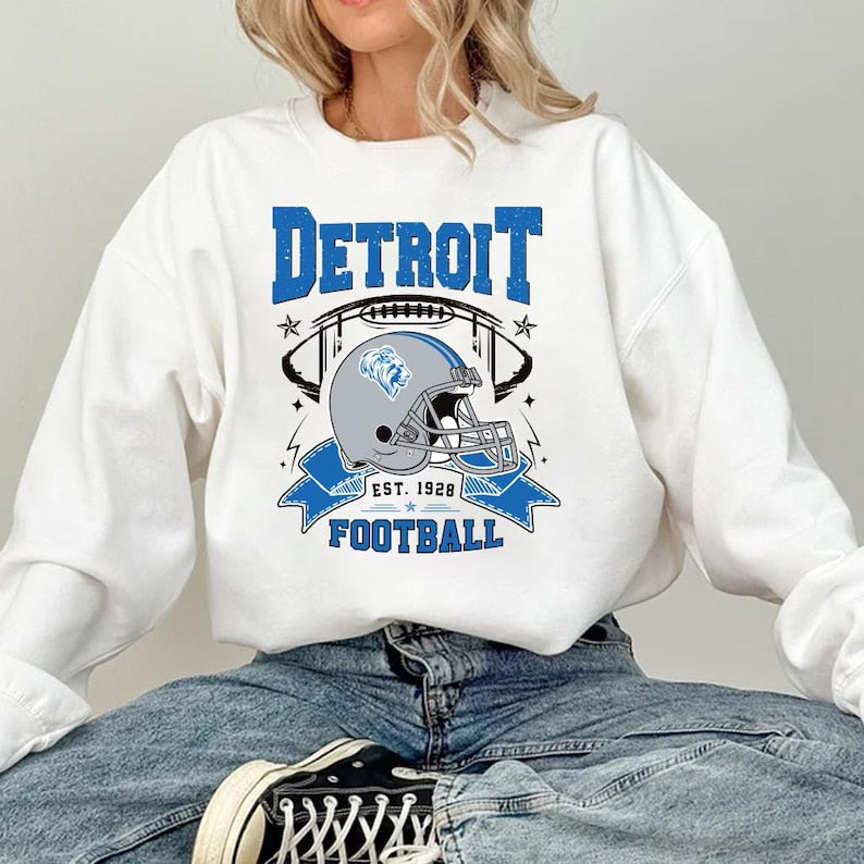 Detroit Football Vintage Sweatshirt, Classic Football Sweatshirt