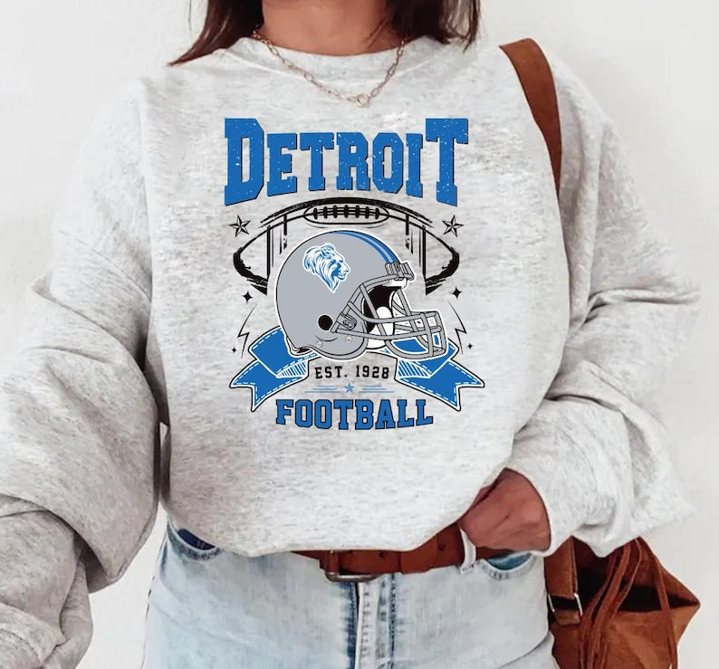 Detroit Football Vintage Sweatshirt, Classic Football Sweatshirt