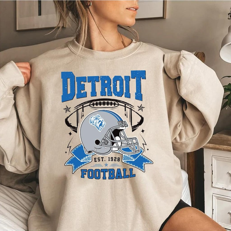 Detroit Football Vintage Sweatshirt, Classic Football Sweatshirt