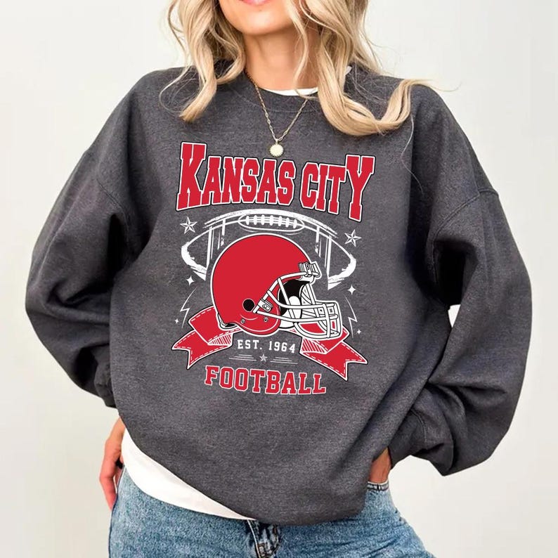 Kansas City Football Vintage Sweatshirt, Classic Football Sweatshirt