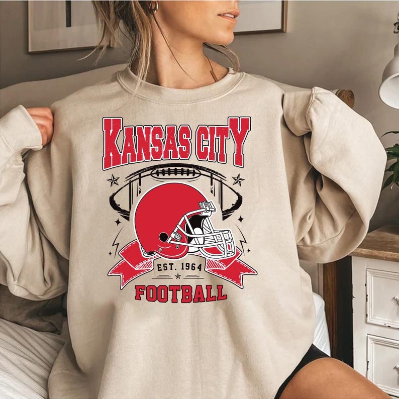 Kansas City Football Vintage Sweatshirt, Classic Football Sweatshirt