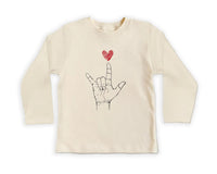 Valentine's Day Baby Sweatshirt, Heart Hand Sign Outfit, Cute Valentine Gift for Kids