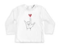 Valentine's Day Baby Shirt, Heart Hand Sign Outfit, Cute Valentine Gift for Kids