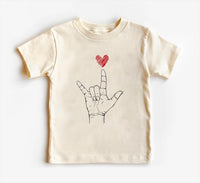 Valentine's Day Baby Bodysuit, Heart Hand Sign Outfit, Cute Valentine Gift for Kids