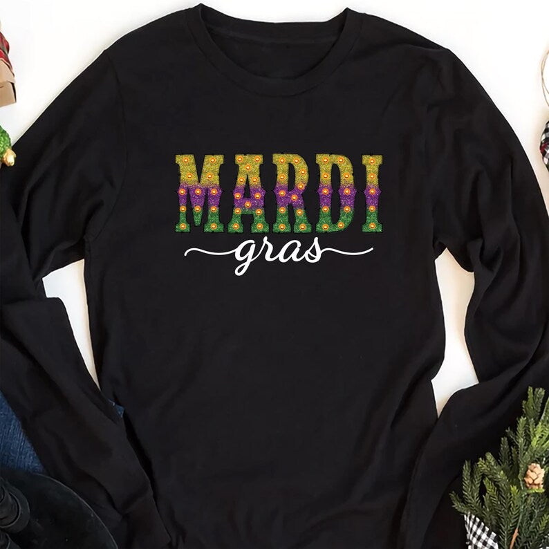 Mardi Gras Long Sleeve Shirt, Mardi Gras Day Shirt