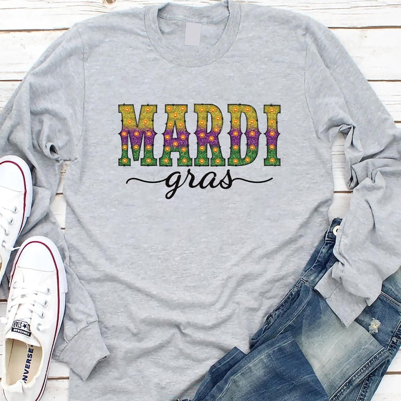 Mardi Gras Long Sleeve Shirt, Mardi Gras Day Shirt