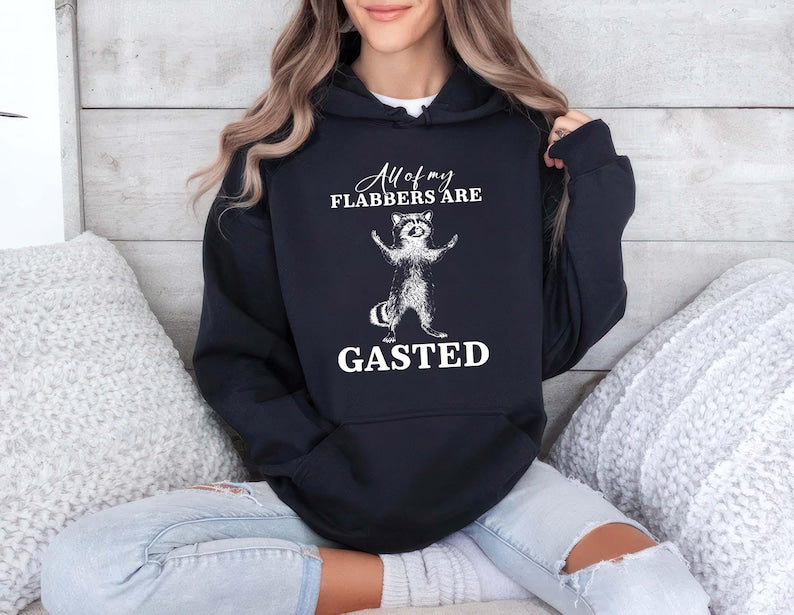 All of My Flabbers Are Gasted Hoodie, Funny Raccoon Hoodie