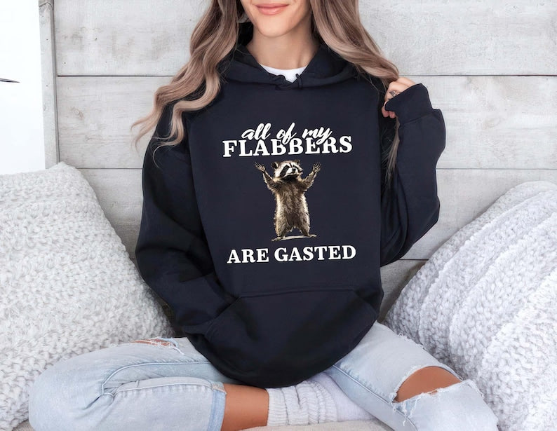 All of My Flabbers Are Gasted Hoodie, Funny Raccoon Hoodie