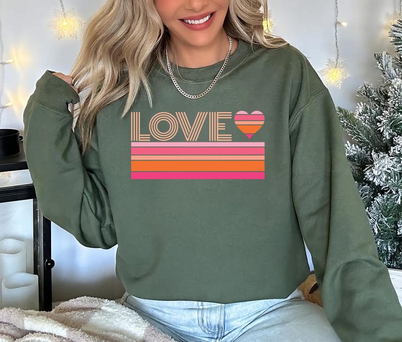 Valentine's Day Love Sweatshirt, Heart Graphic Sweatshirt