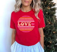 Valentine's Day Love Short Sleeve T-Shirt, Heart Graphic Shirt