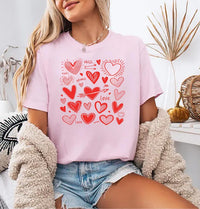 Valentine's Day Love Short Sleeve T-Shirt, Heart Graphic Shirt