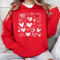 Valentine's Day Love Hoodie, Heart Graphic Hoodie