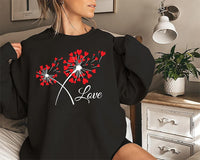 Valentine's Day Love Sweatshirt, Cute Heart Graphic Sweatshirt