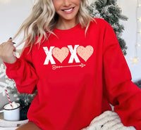 Valentine's Day Love Sweatshirt, Heart XOXO Cute Heart Graphic Sweatshirt