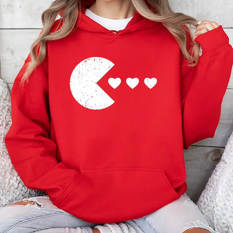 Valentine's Day Gamer Hoodie, Eating Hearts Hoodie