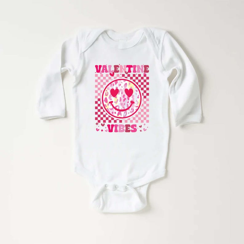 Valentine Vibes Baby Shirt, Heart Valentine's Day Outfit