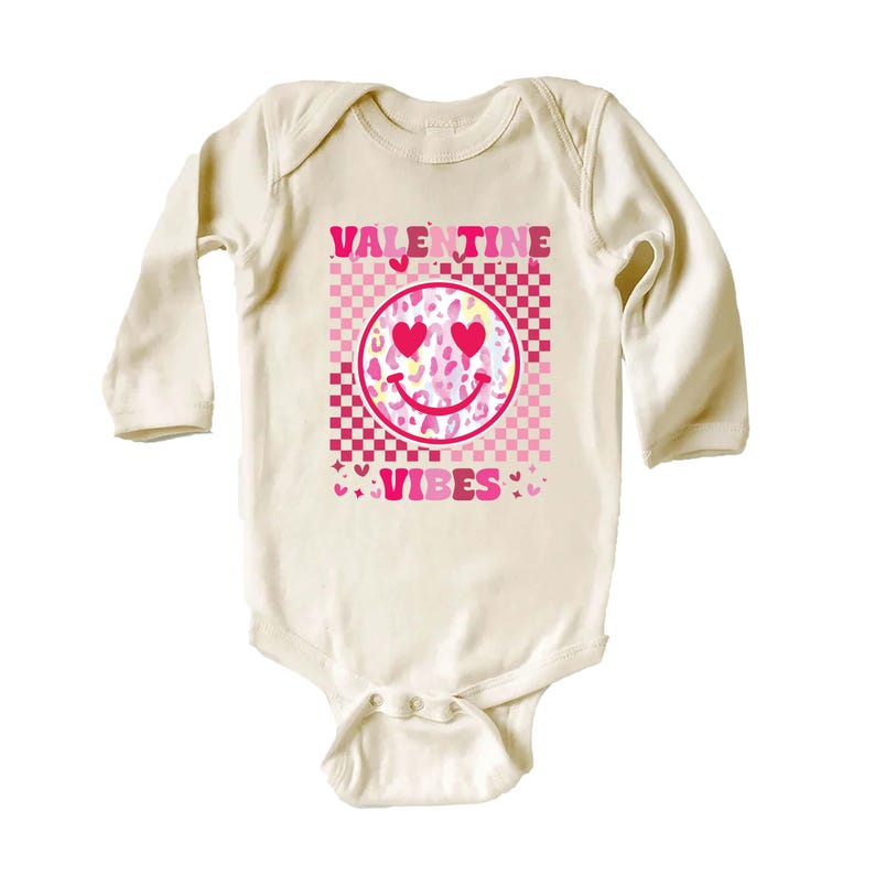 Valentine Vibes Baby Shirt, Heart Valentine's Day Outfit