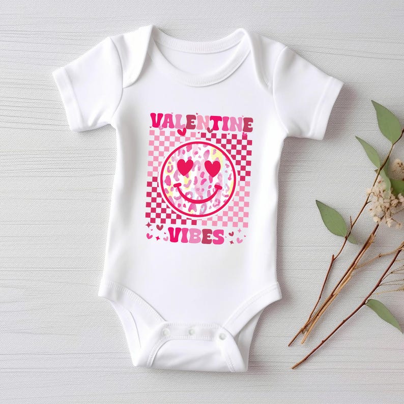 Valentine Vibes Baby Shirt, Heart Valentine's Day Outfit