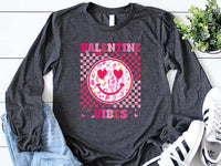 Retro Valentine's Day Long Sleeve Shirt, Heart Valentine Vibes Shirt