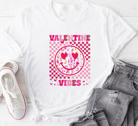 Retro Valentine's Day Short Sleeve T-Shirt, Heart Valentine Vibes Shirt