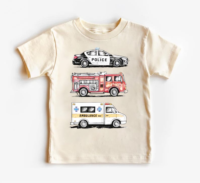 Emergency Vehicles Baby Shirt, Adorable Outfit for Boys & Girls