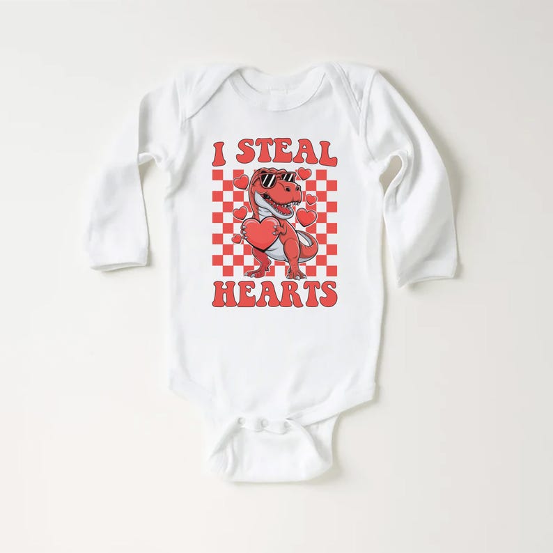 I Steal Hearts Baby Shirt, Cute Valentine Day Kids Outfit