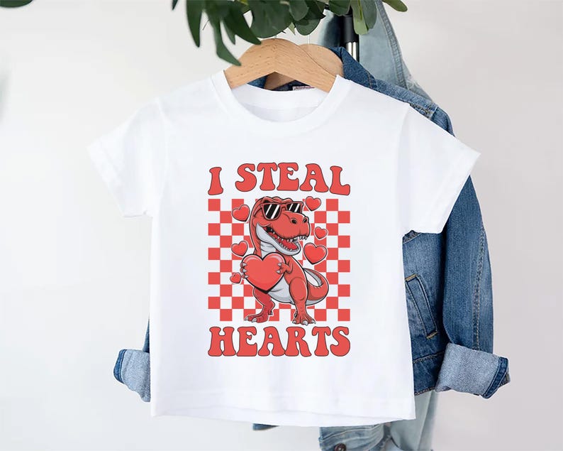 I Steal Hearts Baby Shirt, Cute Valentine Day Kids Outfit