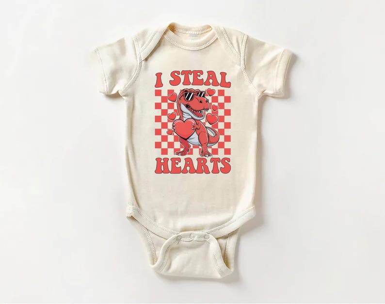 I Steal Hearts Baby Shirt, Cute Valentine Day Kids Outfit