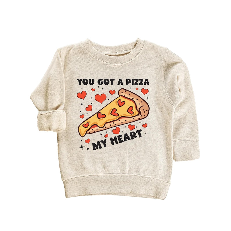 You Got A Pizza My Heart Baby Sweatshirt, Cute Valentine Day Kids Outfit