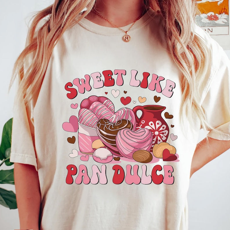 Sweet Like Pan Dulce Short Sleeve T-Shirt, Calorias de Amor No Cuentan Shirt