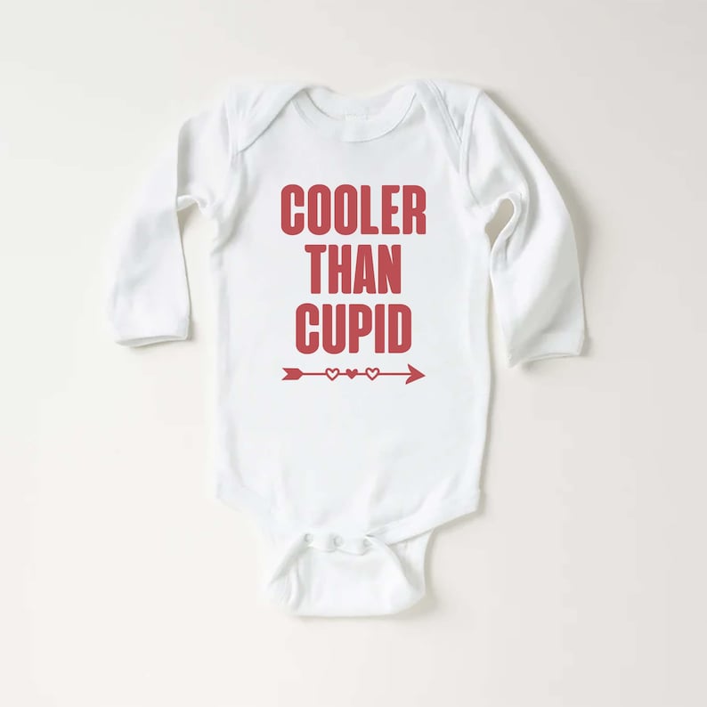 Cooler Than Cupid Baby Bodysuit, Cute Valentine Day Kids Outfit