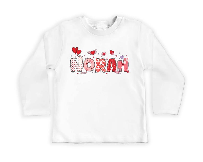 Personalized Valentine Baby Bodysuit, Cute Valentine Day Kids Outfit