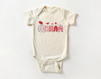 Personalized Valentine Baby Bodysuit, Cute Valentine Day Kids Outfit