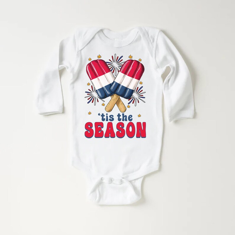 4th of July Baby Baby Bodysuit, Fireworks Ice Cream Baby Outfit