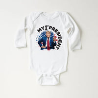 My First President Baby Sweatshirt, Funny Trump Baby Outfit