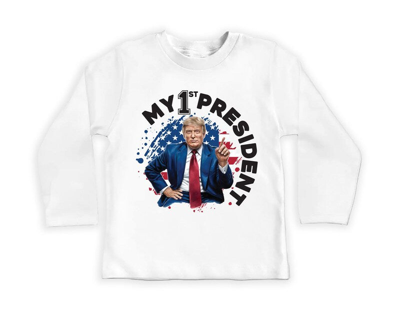 My First President Baby Sweatshirt, Funny Trump Baby Outfit