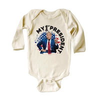 My First President Baby Sweatshirt, Funny Trump Baby Outfit