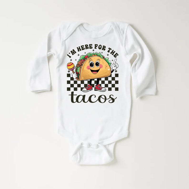 I'm Here For The Tacos Baby Bodysuit, Cinco De Mayo Baby Outfit