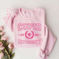 Cupid University Sweatshirt, Cute Valentine's Day Graphic Sweatshirt