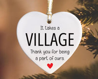 It Takes a Village Ornament, Thank You Ceramic Keepsake