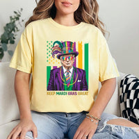 Keep Mardi Gras Great Short Sleeve T-Shirt, Funny Trump Mardi Gras Shirt