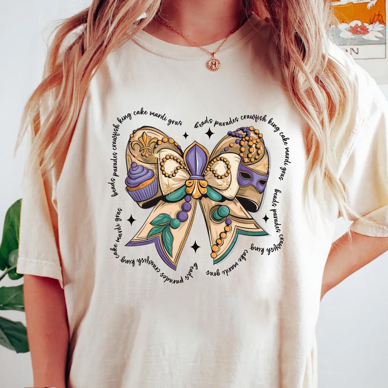 Coquette Mardi Gras Short Sleeve T-Shirt, Carnival Shirt