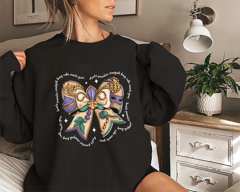 Coquette Mardi Gras Sweatshirt, Carnival Sweatshirt