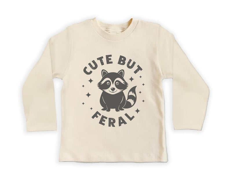 Cute But Feral Baby Bodysuit, Meme-Inspired Gift for Kids and Toddlers