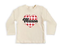 Heart Valentine's Day Baby Shirt, Custom Kids Valentine's Baby Pullover