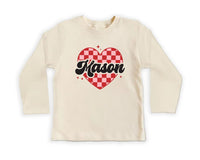 Heart Valentine's Day Baby Shirt, Custom Kids Valentine's Baby Pullover