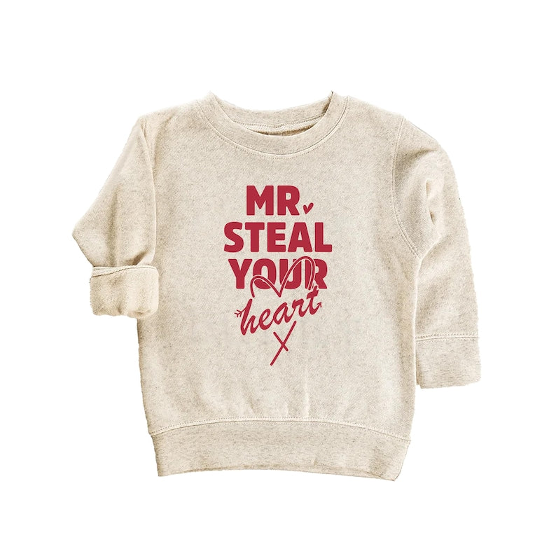 Mr. Steal Your Heart Baby Bodysuit, Adorable Boy Valentine Pullover